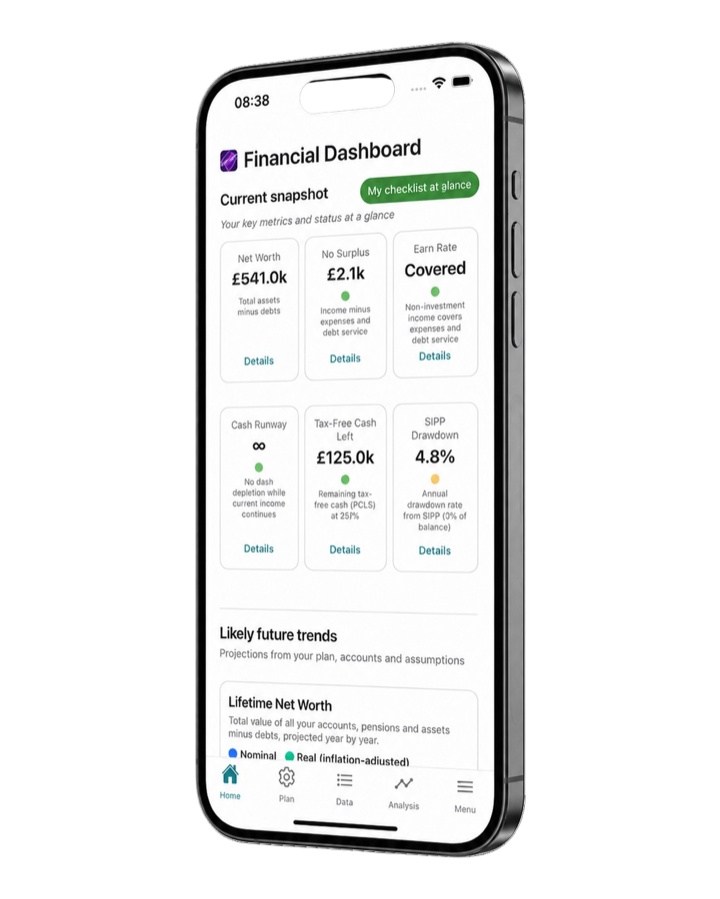 Pension Cashflow Modeller on iPhone